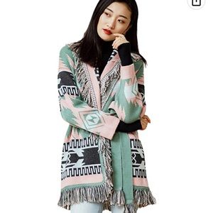 ALANUI STYLE Fringe Cardigan/Coat - NWOT Large